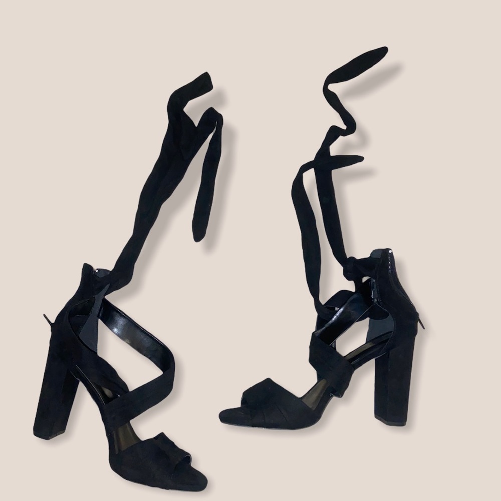 Strapped Black Heel